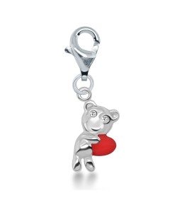 Little Bear And Heart Silver Charms CH-61